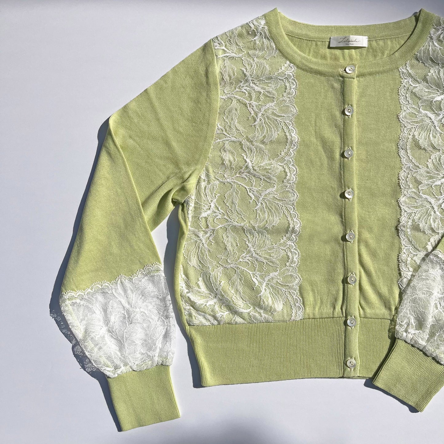 Lila Honey Lime Green- Knit Cardigan