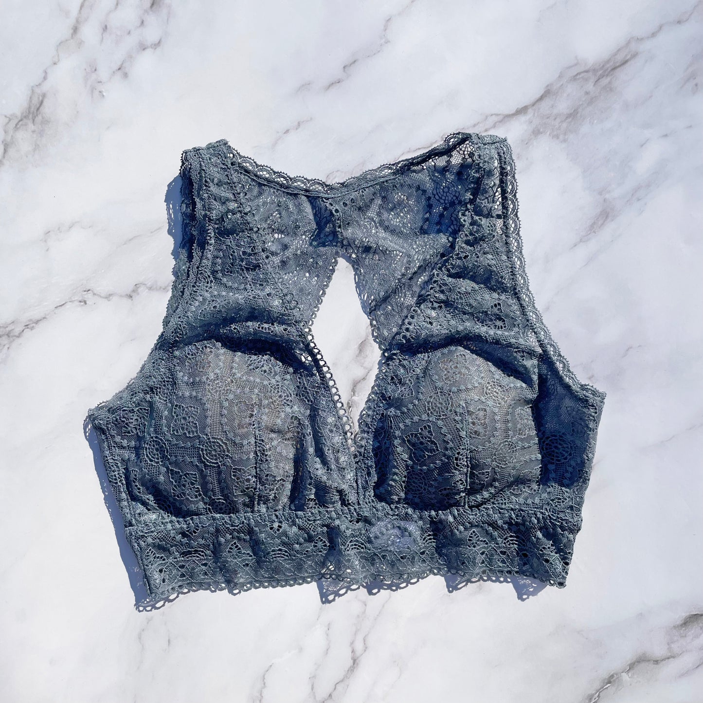 Moroccan Back Style Bralette｜Blue Gray