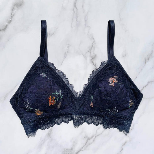 Night Garden Bralette｜Navy