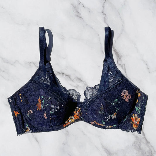 Night Garden Underwire Bra｜Navy