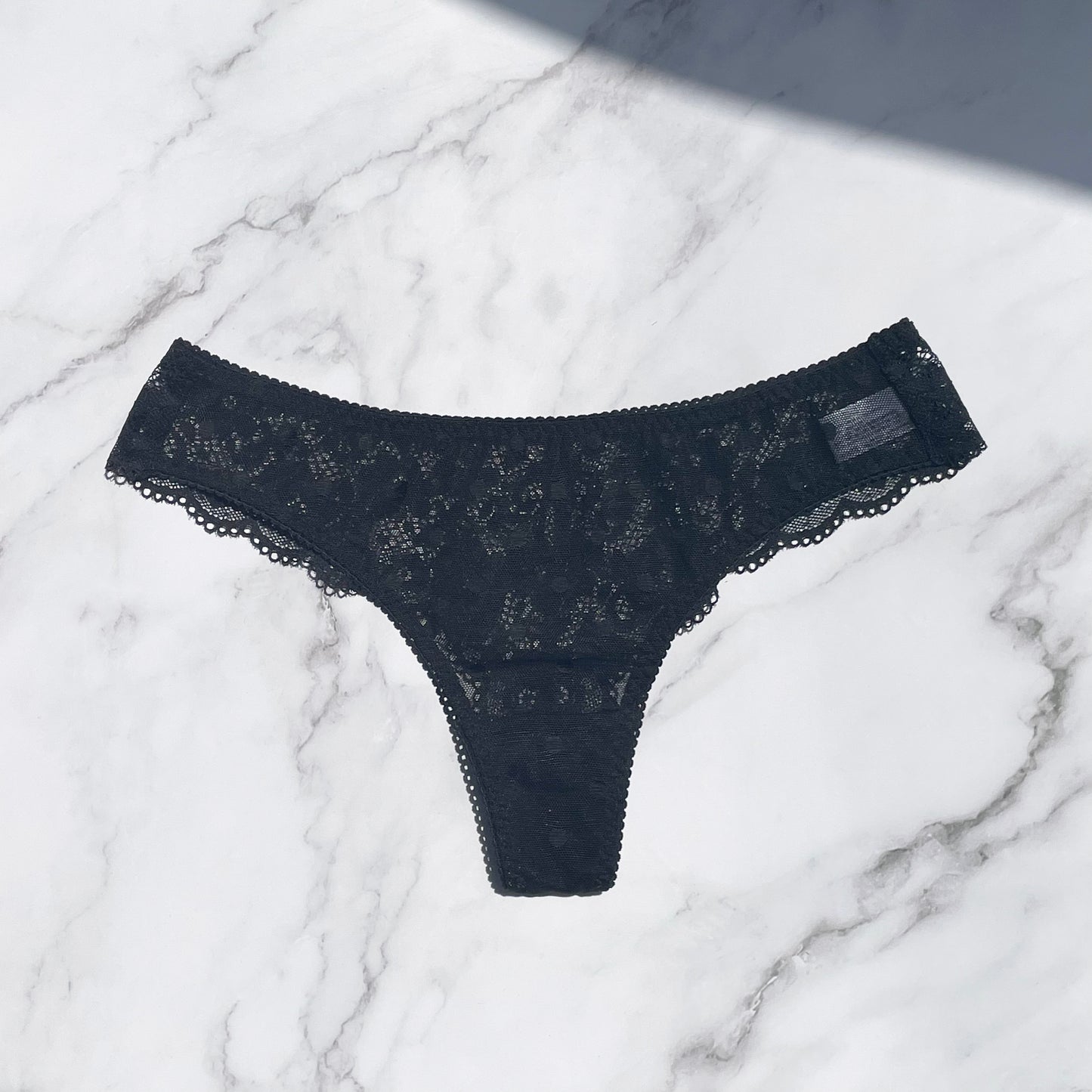 Dot Strapless set Thong｜Black